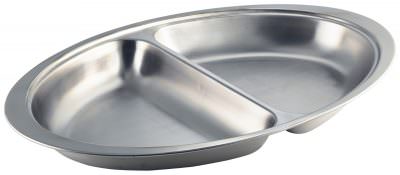 S/St.2 Div. Oval Banqueting Dish 20"