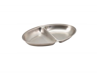 S/St.2-Div.Oval Veg.Dish 12"(11462) ** Width