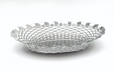 S/St.Oval Basket 11.3/4"X9.1/4"