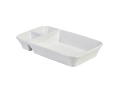 Royal Genware Rectangular Divided Dish 26x15x4cm