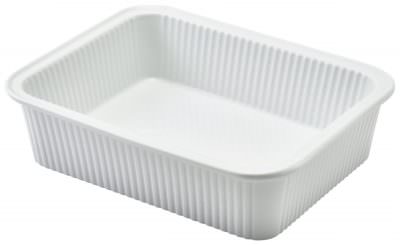 Royal Genware Fluted Rectangular Dish 20.5 x 16.5 x 5cm