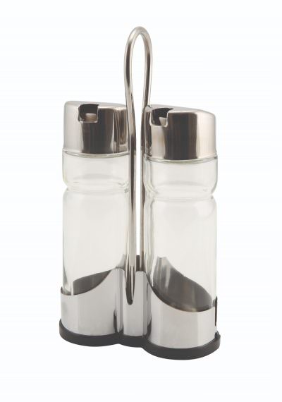 Genware Oil & Vinegar Set With Stand