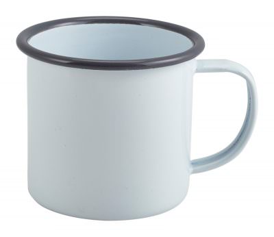 Enamel Mug White with Grey Rim 36cl/12.5oz