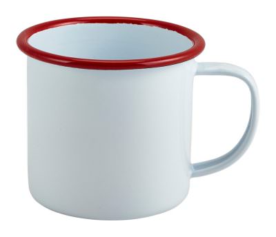 Enamel Mug White with Red Rim 36cl/12.5oz