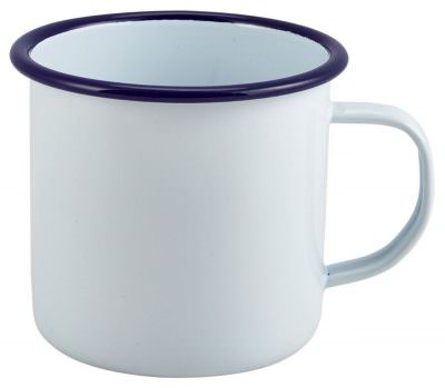Enamel Mug White with Blue Rim 56.8cl/20oz