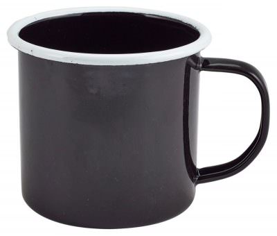 Enamel Mug Black with White Rim 36cl/12.5oz