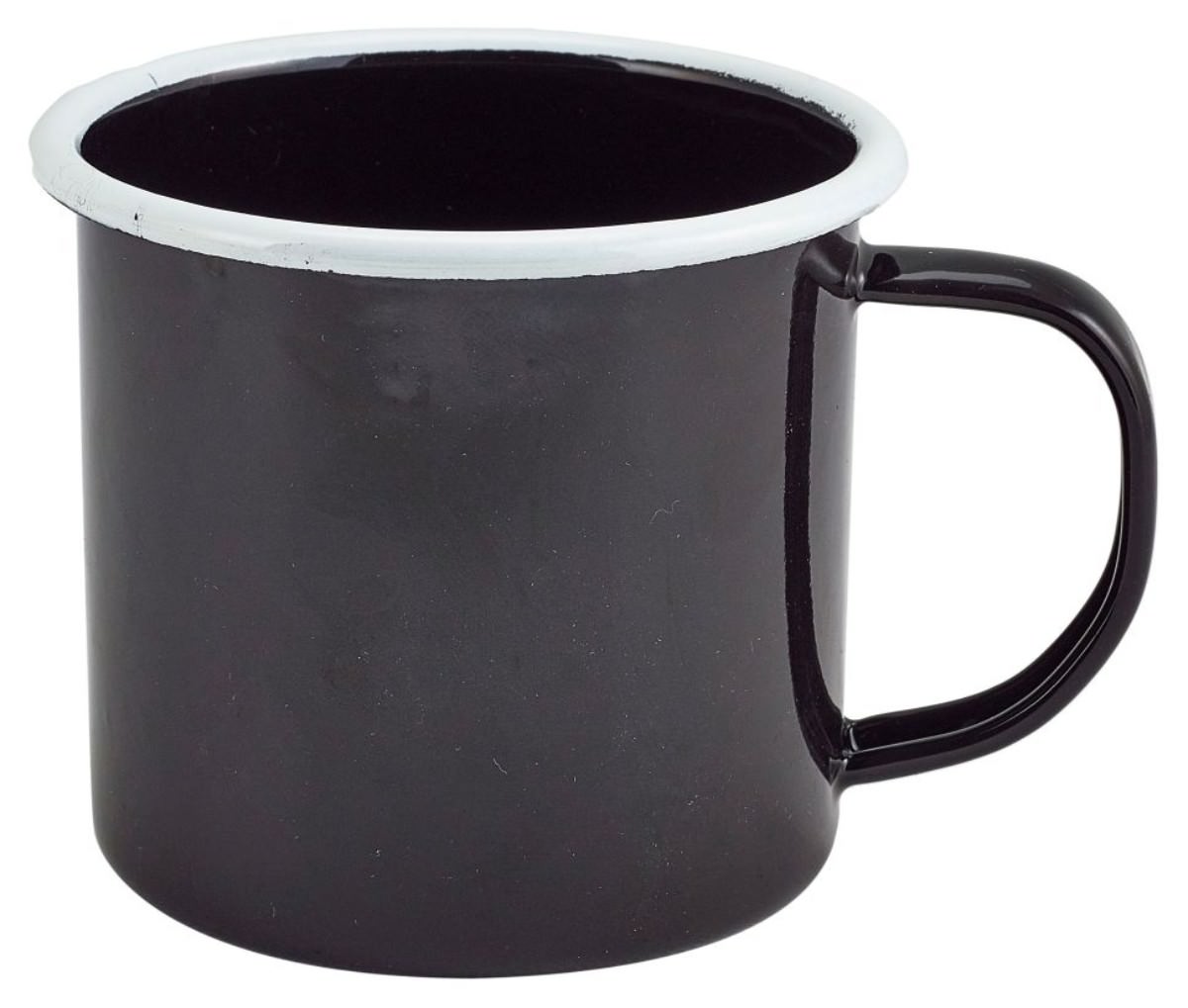 Enamel Mug Black with White Rim 36cl/12.5oz