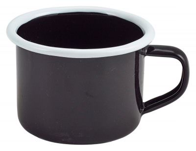 Enamel Mug Black with White Rim 12cl/4.2oz