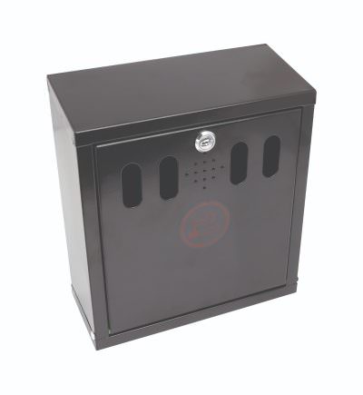 Genware Black Wall-Mounted Outdoor Ashtray