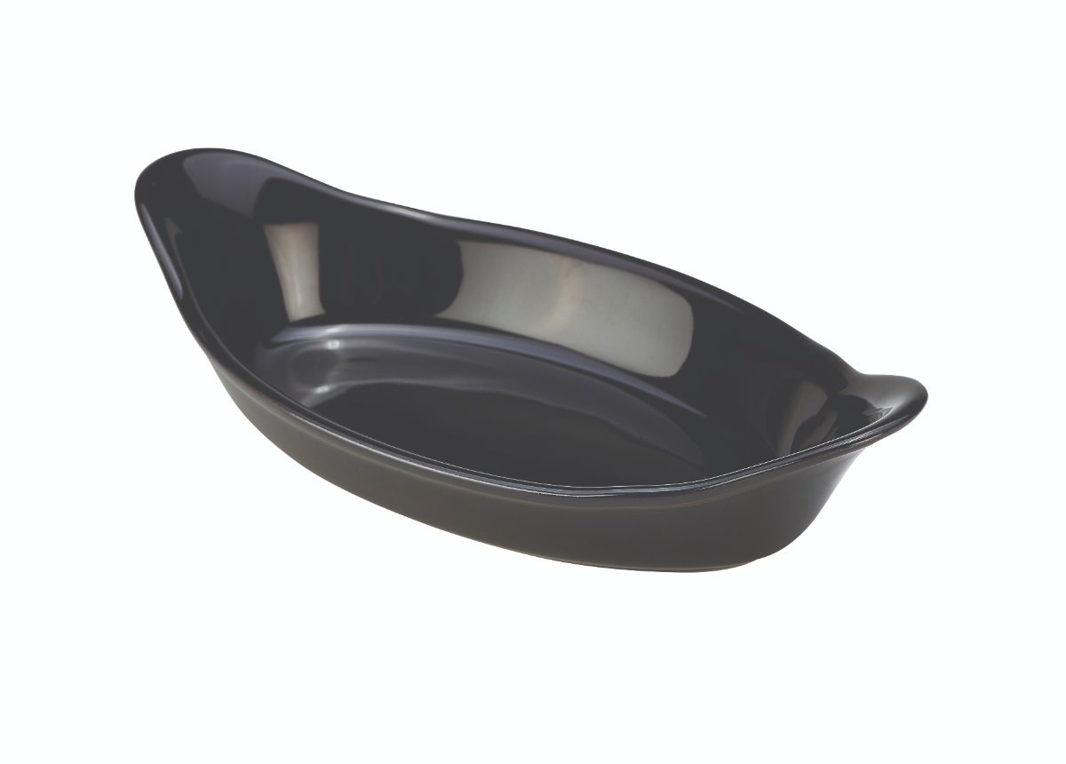 Royal Genware Oval Eared Dish 16.5cm Black