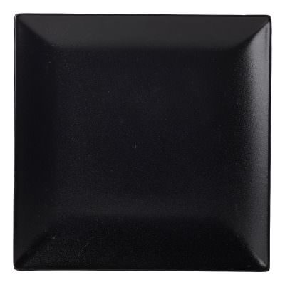 Luna Square Coupe Plate 18cm Black Stoneware