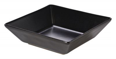 Luna Square Bowl 17.5 x 5cm H Black Stoneware