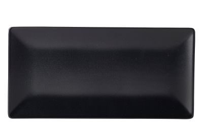 Luna Rect.Coupe Plate 30X15cm Black Stoneware
