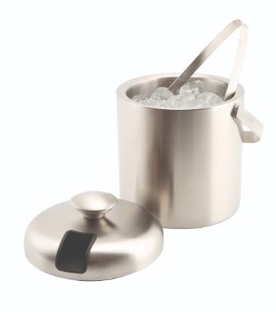 Genware Insulated St/St Ice Bucket&Tong 1.2L