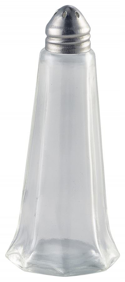 Glass Lighthouse Pepper Shaker Silver Top