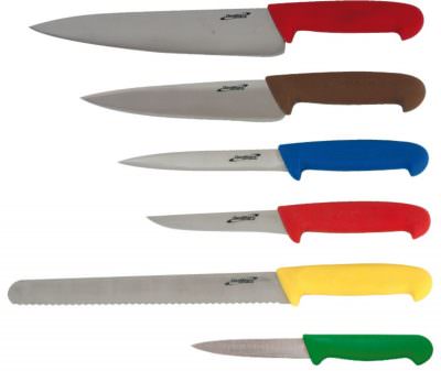 6 Piece Colour Coded Knife Set + Knife Wallet