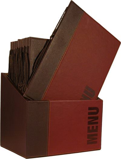 Contemporary Menu Box + 20 A4 Wine Red Menus