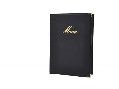Classic A5 Menu Holder Black 4 Pages
