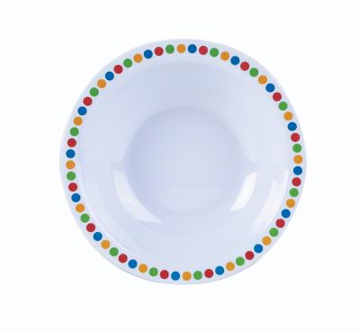 Genware Melamine 6" Bowl- Coloured Circles