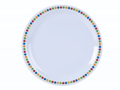 Genware Melamine 9" Plate - Coloured Circles