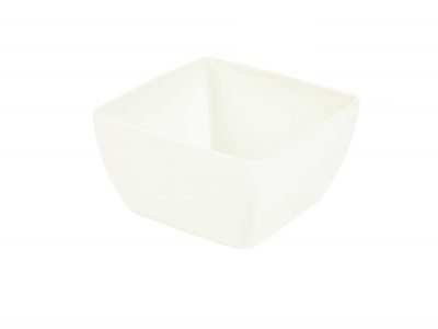 White Melamine Curved Square Bowl 15cm