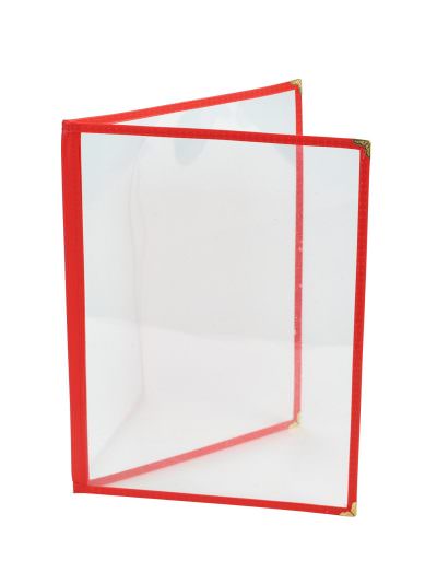 Red American Style A4 Menu Holder - 2 Page
