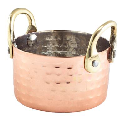 Mini Hammered Copper Casserole Dish 8.2 x 5cm