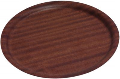 Non-Slip Darkwood Round Tray 27cm Dia