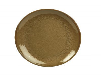 Terra Stoneware Rustic Brown Oval Plate 21x19cm