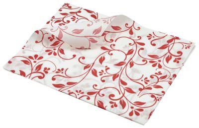 Greaseproof Paper Red Floral Print 25 x 20cm