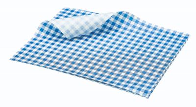 Greaseproof Paper Blue Gingham Print 25 x 20cm