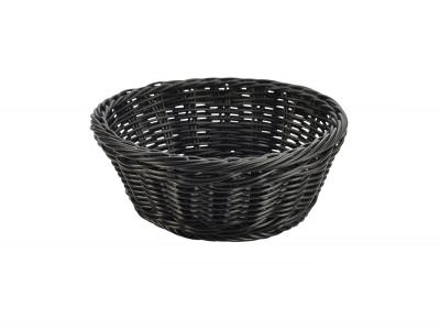 Black Round Polywicker Basket 21Dia x 8cm