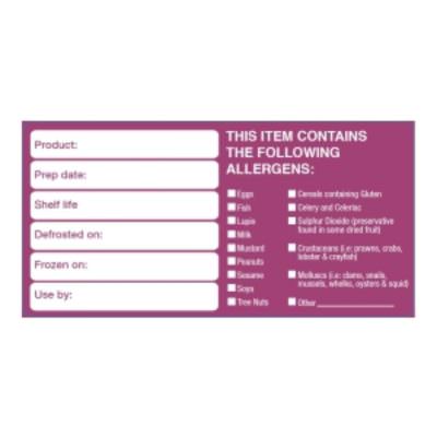 50x100mm Removable Product/Allergen Label (500)