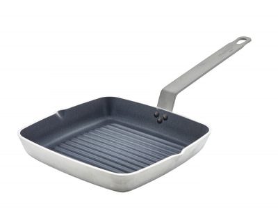 Genware Square Ribbed Skillet 24cm Teflon Plus