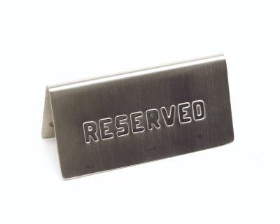 S/St. Table Sign"Reserved" 15 X 5cm