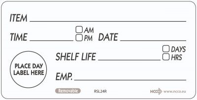 50 X 100mm Removable Shelf Life Label (500)