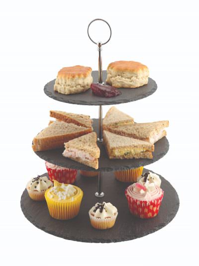 Genware Slate 3-Tier Cake Stand 12/25/30cm