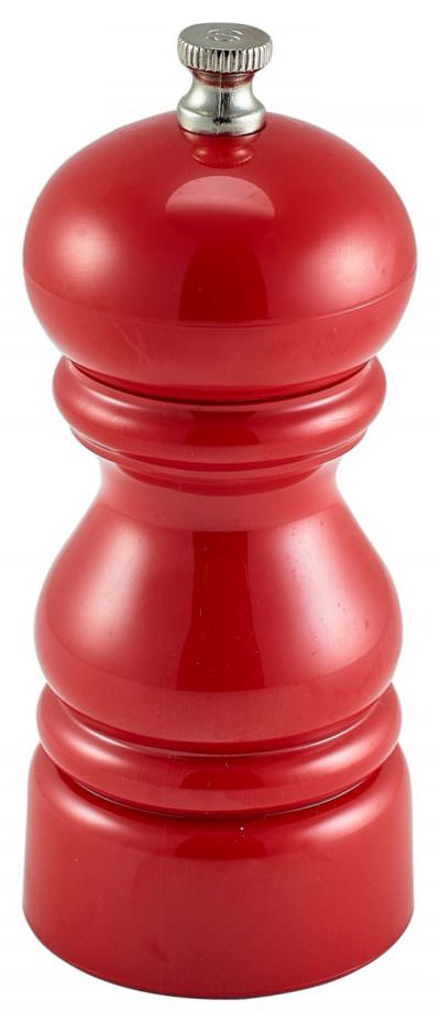 Genware Salt Or Pepper Grinder Red 12.7cm
