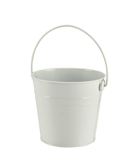 Stainless Steel Serving Bucket 16cm Dia White