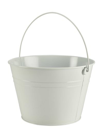 Stainless Steel Serving Bucket 25cm Dia White