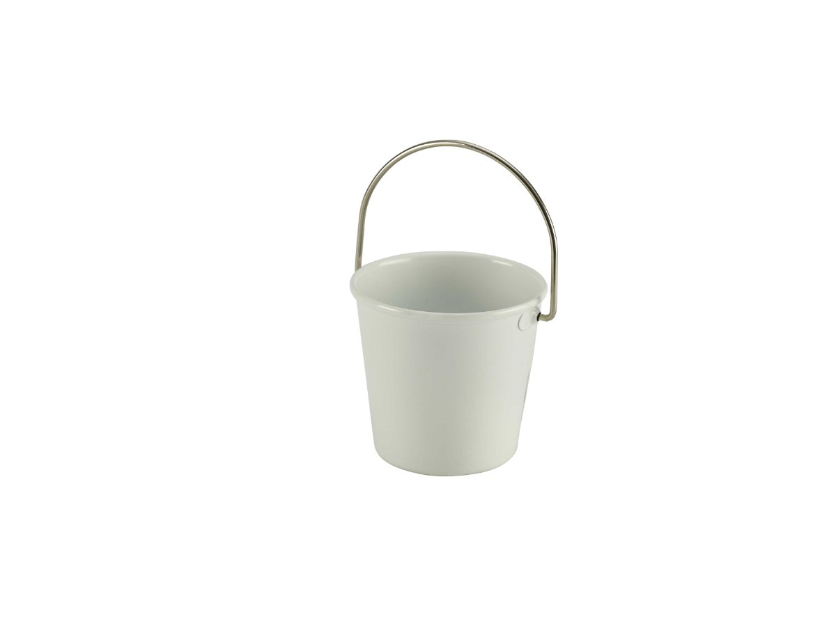 Stainless Steel Miniature Bucket 4.5cm Dia White