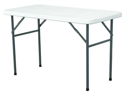 Solid Top Folding Table 4' White HDPE