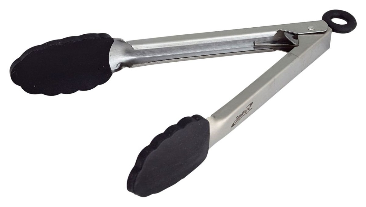 St/St Locking Tongs with Silicone Tip 23cm/9"