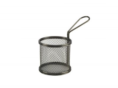 Black Serving Fry Basket Round 9.3 x 9cm