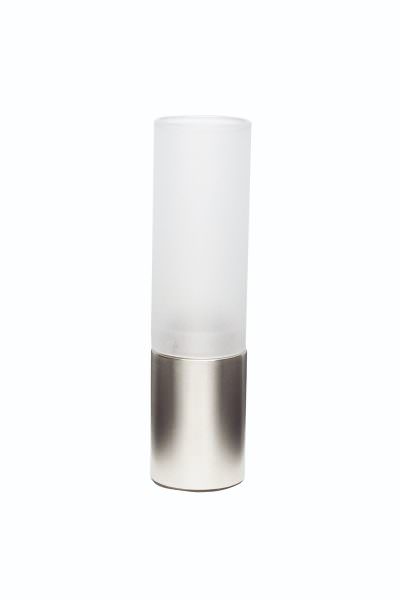 S/St W/ Frosted Glass Table Lamp 19cm