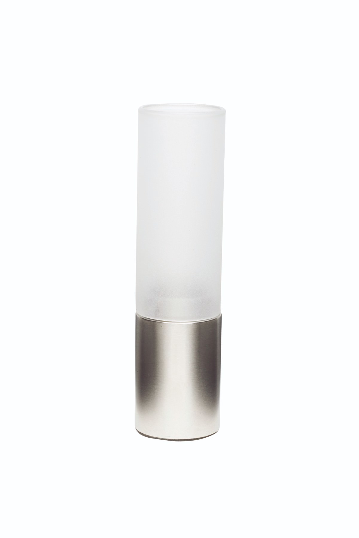 S/St W/ Frosted Glass Table Lamp 19cm