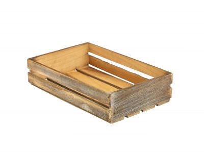 Wooden Crate Dark Rustic Finish 35 x 23 x 8cm