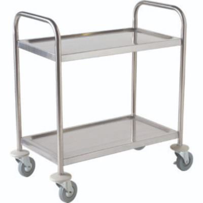 Fully Welded S/St. Trolley - 2 Shelves