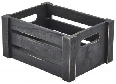 Wooden Crate Black Finish 22.8 x 16.5 x 11cm