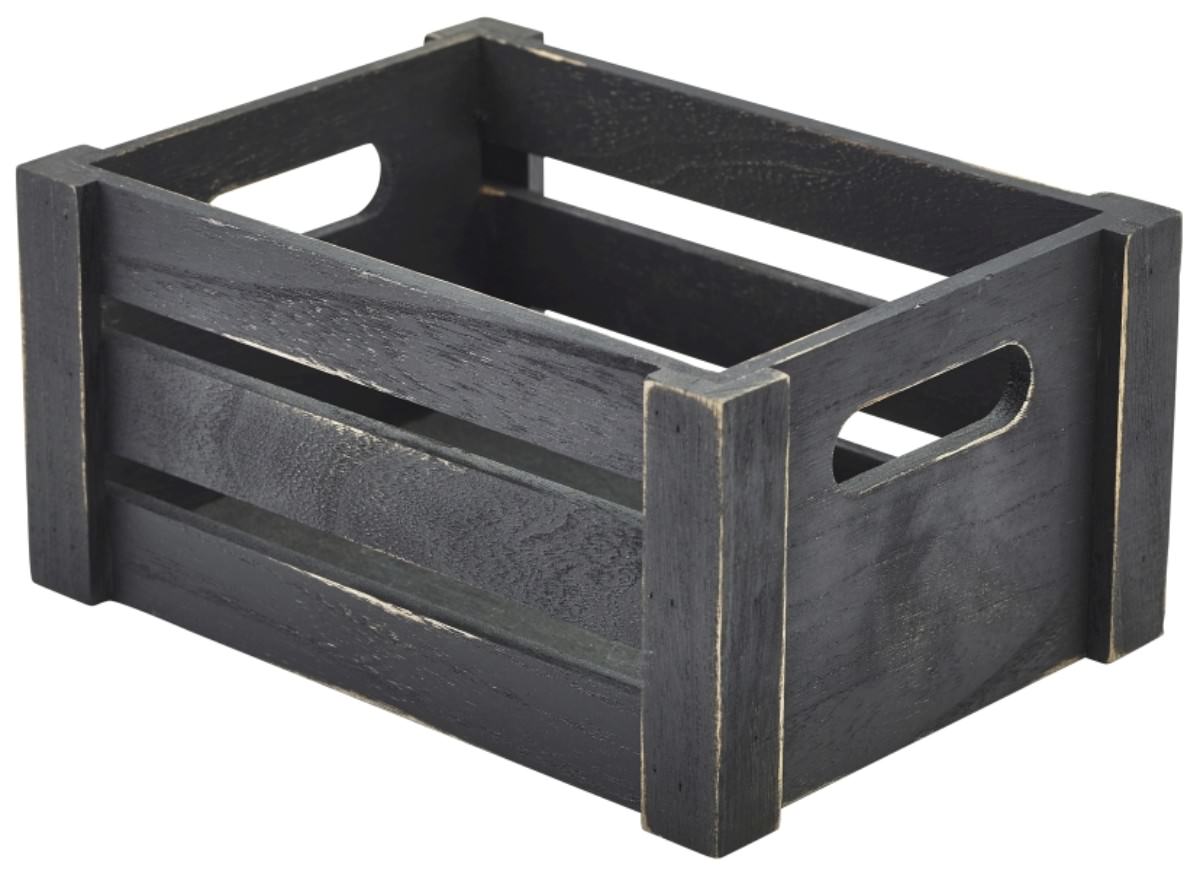 Wooden Crate Black Finish 22.8 x 16.5 x 11cm